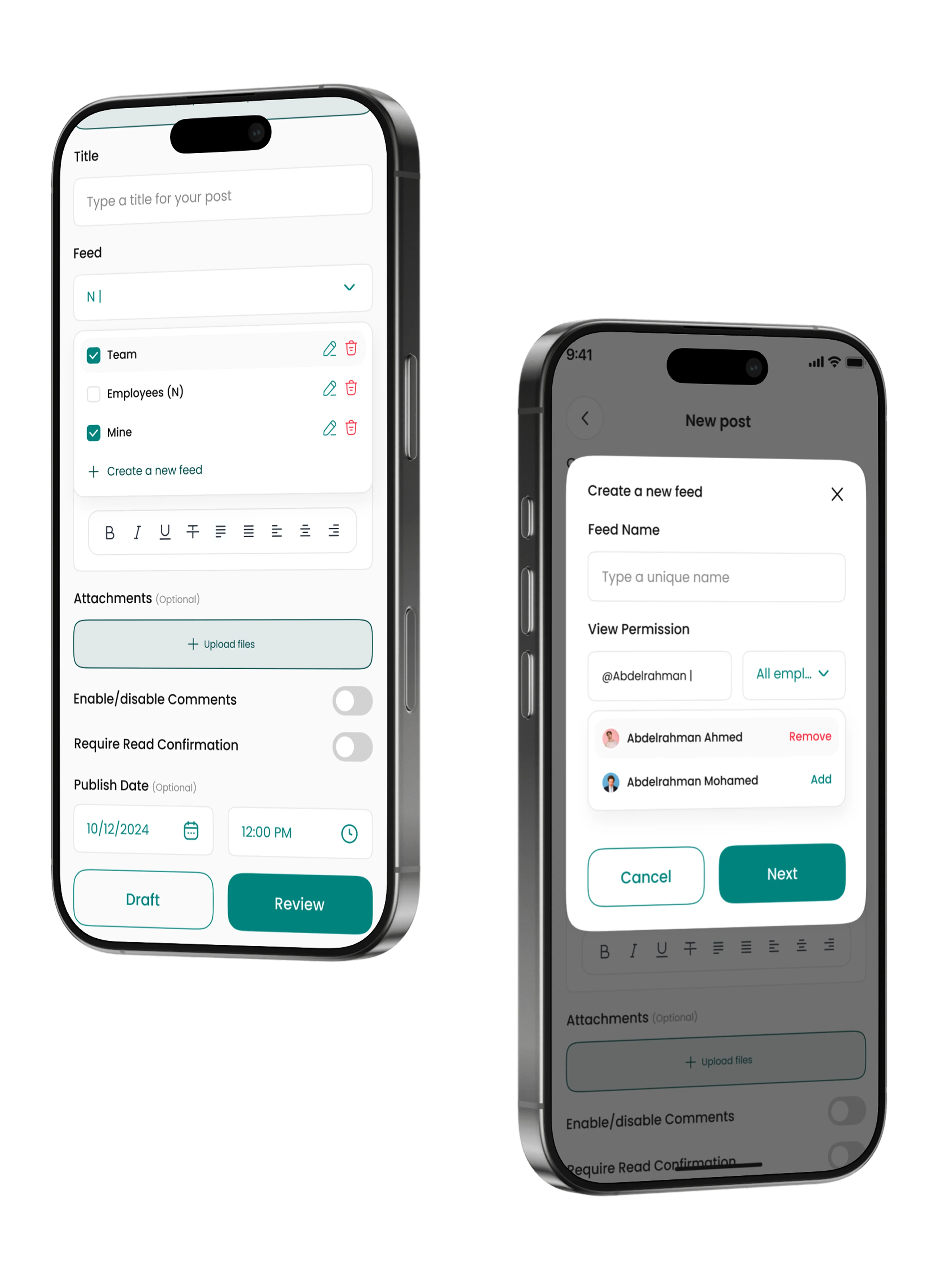 The right update goes to the right feed.